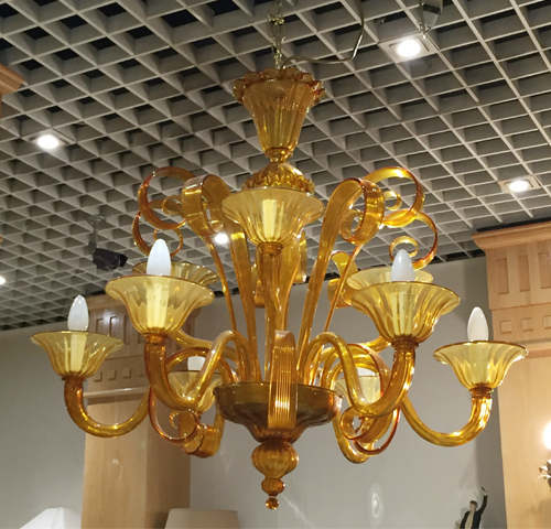 111 Murano glass 9 lights chandelier - Lustre verre de Murano à 9 lumières